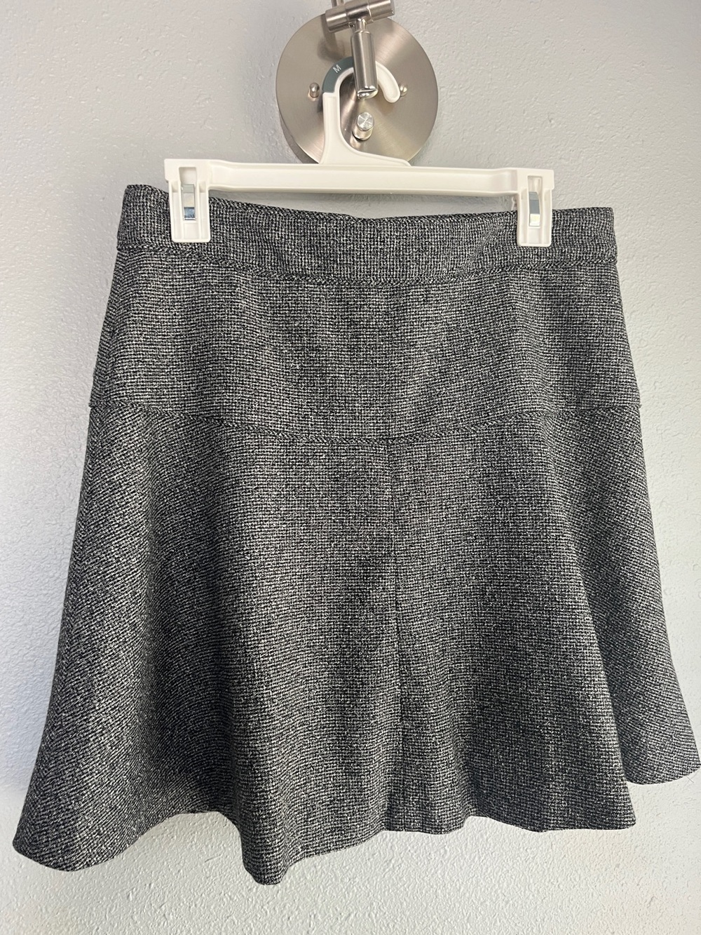 Banana Republic Gray, Black, White Tweed Skirt with Subtle Tiered Detail